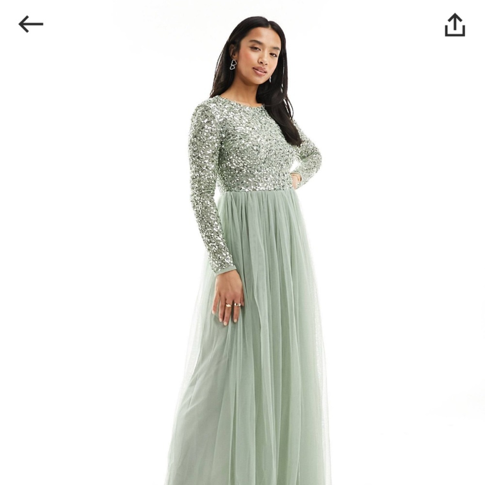 Elegant Green Sequin Evening Gown